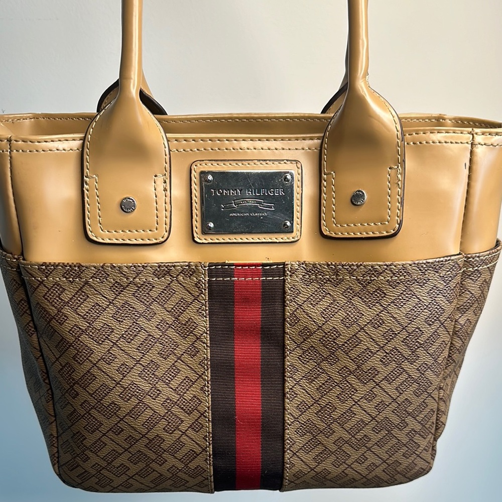 Tommy Hilfiger Tan and Brown Women's Bag
